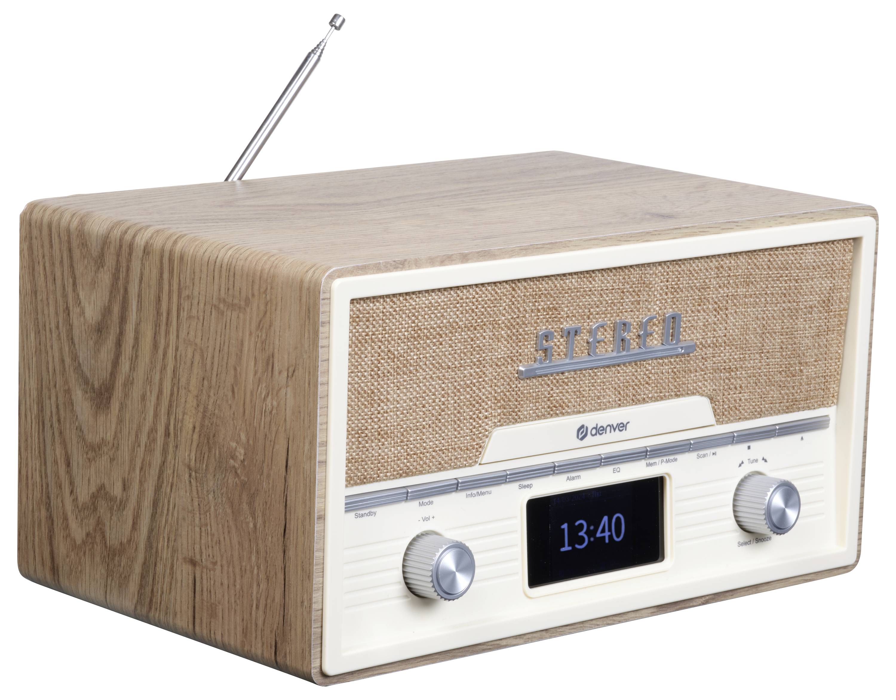 Denver MDA-525LW LIGHT WOOD Tischradio DAB+, UKW Holz (hell)
