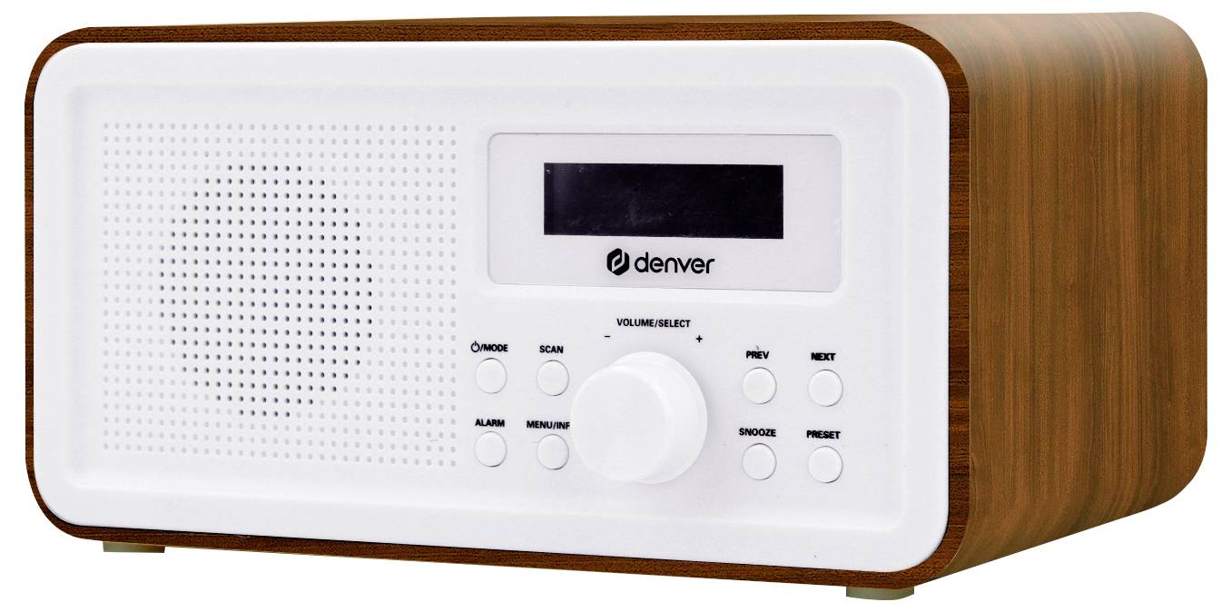 Denver DAB-30DW Dark Wood Tischradio DAB+, UKW Weckfunktion Holz-Braun (seidenmatt)