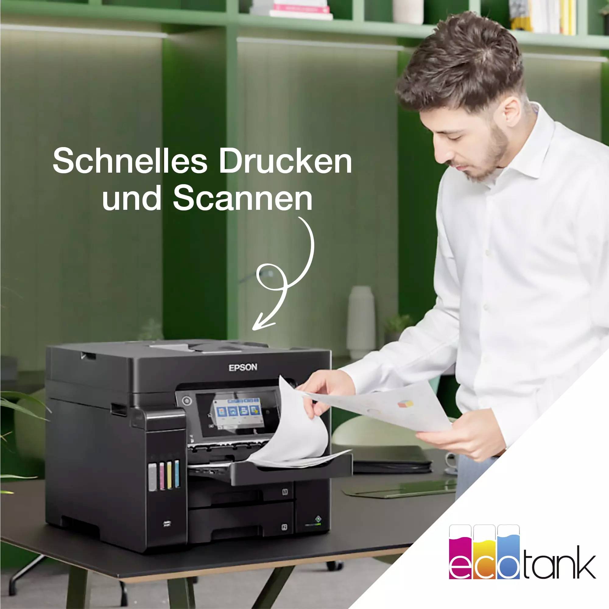 Epson EcoTank ET-5855 Multifunktionsdrucker Tintenstrahl Farbe A4 Drucker, Scanner, Kopierer, Fax Tintentank-System, USB, WLAN