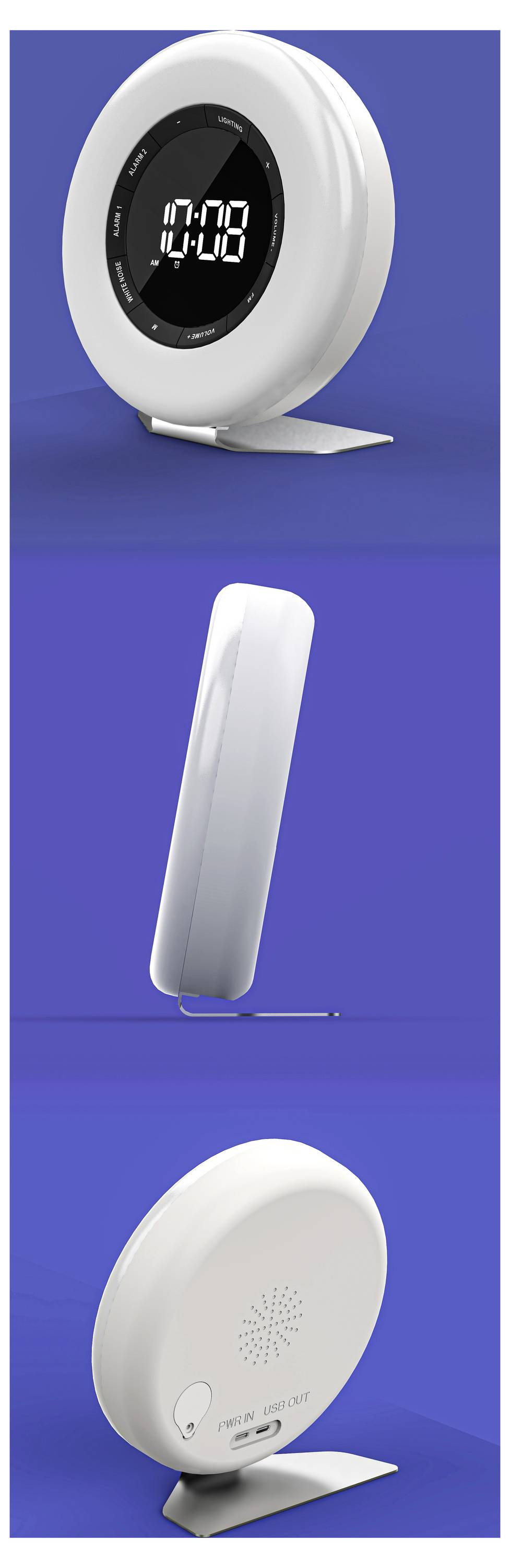 Denver CRL-342 Quarz Lichtwecker Weiß Alarmzeiten 2 2 Timerzeiten