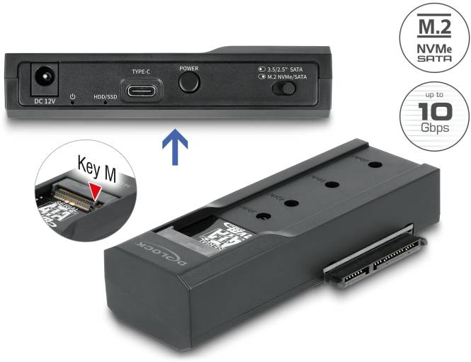 Delock 64253 USB-C® 3.1 Gen2 Schnittstellenkarte [1x USB-C® Buchse - 1x M.2 Key M-Buchse, SATA 6 Gb/s]