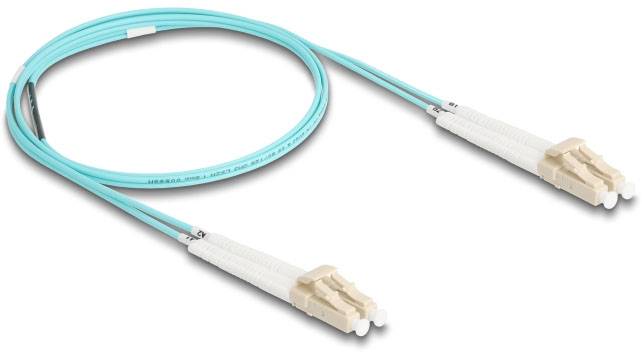 Delock 88079 Glasfaser LWL Anschlusskabel 1m Aquablau [1x LC-Stecker - 1x LC-Stecker] 50/125 µ Multimode OM3