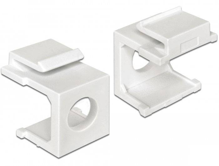 Delock 86400 Keystone Abdeckung weiß mit 8mm Durchführung 4 Stück 86400 Weiß