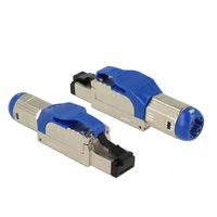 Delock 86487 RJ45 Stecker feldkonfektionierbar Cat.8.1 Metall 86487 Blau, Silber 1St. Delock 86487 RJ45 Stecker feldkonfektionierbar Cat.8.1 Metall 86487 Blau, Silber 1St.