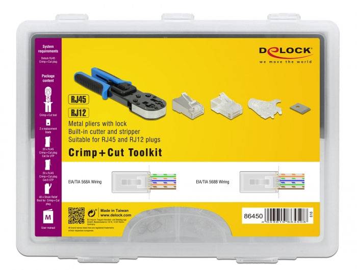 Delock 86450 Crimpzange Passend für (Netzwerk-Spezifikationen (CAT)): CAT 6, CAT 5e