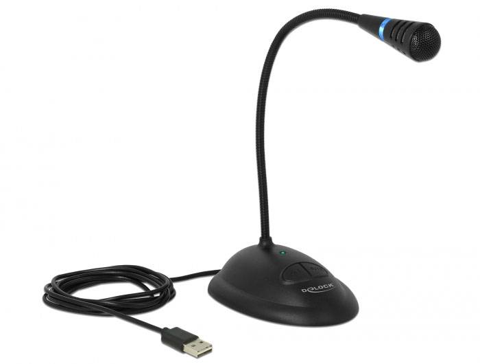 Delock Schwanenhals USB-Mikrofon 65871 Übertragungsart (Details):USB, Kabelgebunden inkl. Kabel, Standfuß