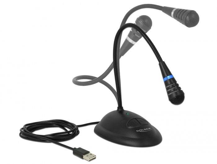 Delock Schwanenhals USB-Mikrofon 65871 Übertragungsart (Details):USB, Kabelgebunden inkl. Kabel, Standfuß