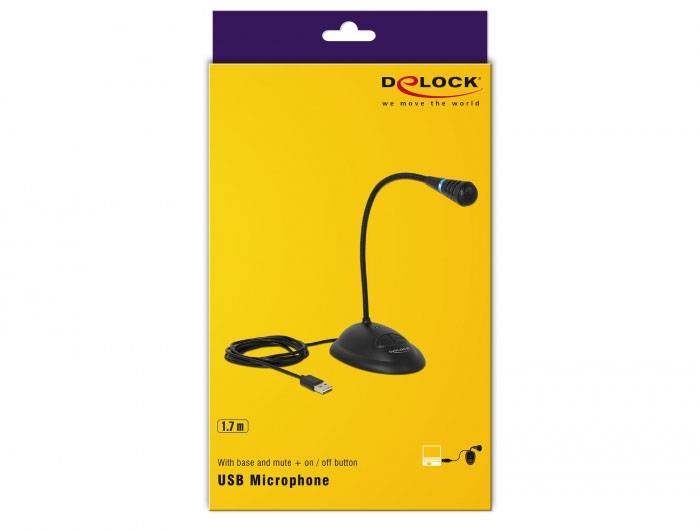 Delock Schwanenhals USB-Mikrofon 65871 Übertragungsart (Details):USB, Kabelgebunden inkl. Kabel, Standfuß