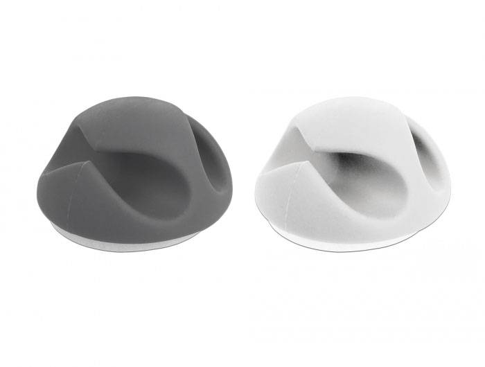 Delock Kabel-Halteclips Thermoplast Weiß, Grau (B x H) 29mm x 15mm 1 Set 18295