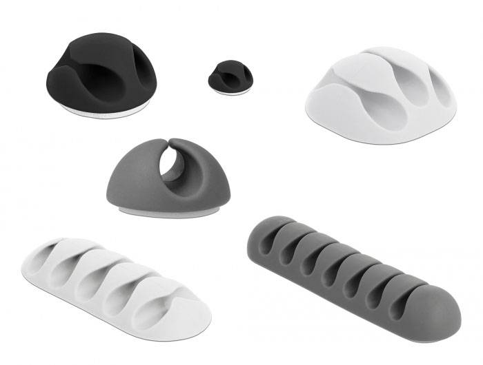 Delock Kabel-Halteclips Thermoplast Schwarz, Grau 1 Set 18300