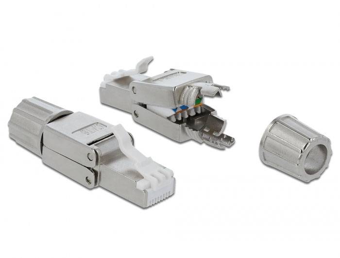 Delock 86476 RJ45 Stecker Cat.6 STP werkzeugfrei 86476 Grau 1St.