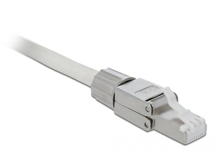 Delock 86476 RJ45 Stecker Cat.6 STP werkzeugfrei 86476 Grau 1St.