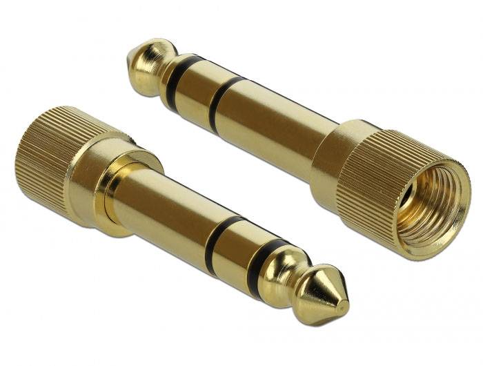 Delock 65983 65983 Klinke Audio Adapter [1x Klinkenstecker 6.35mm - 1x Klinkenbuchse 3.5 mm] Gold