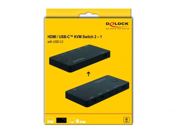 Delock 11477 1+5 Port KVM-Umschalter HDMI Tastatur 3840 x 2160 Pixel