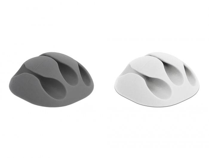 Delock Kabel-Halteclips Thermoplast Weiß, Grau (B x H) 35mm x 16mm 1 Set 18297