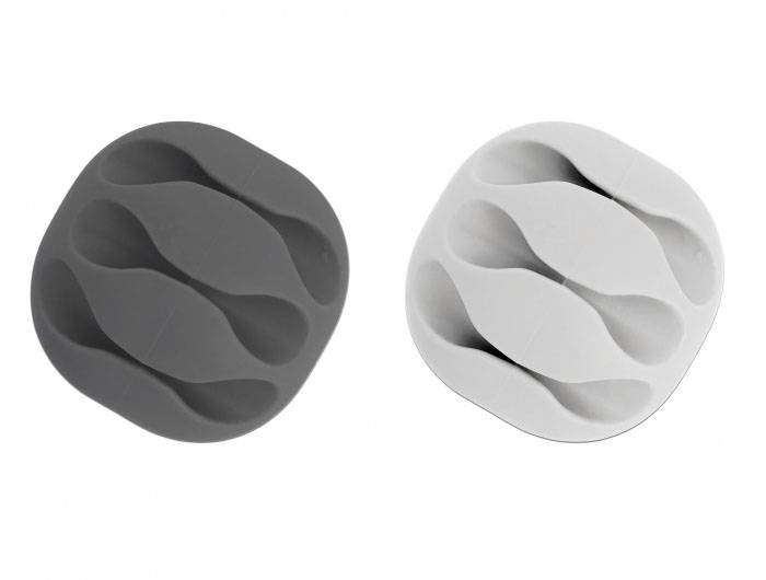 Delock Kabel-Halteclips Thermoplast Weiß, Grau (B x H) 35mm x 16mm 1 Set 18297