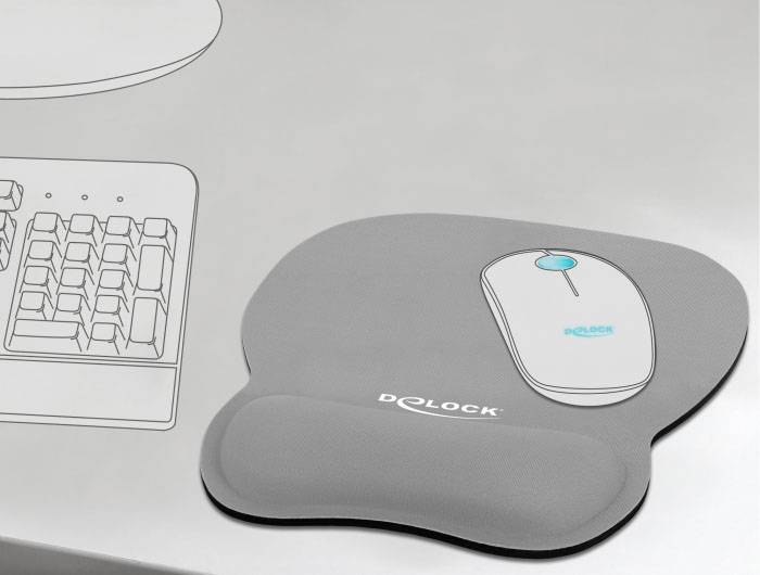 Delock 12698 Mauspad Ergonomisch, Flexibel Grau