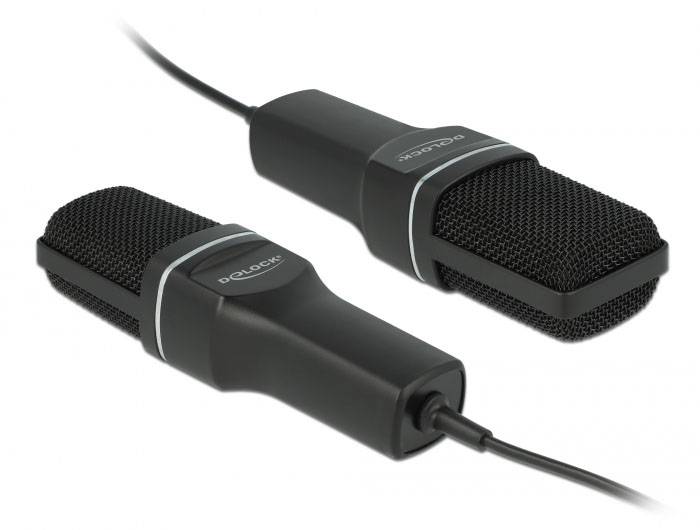 Delock 66331 Stand Mikrofon-Set Übertragungsart (Details):USB inkl. Kabel, Standfuß, inkl Spinne USB USB Schwarz