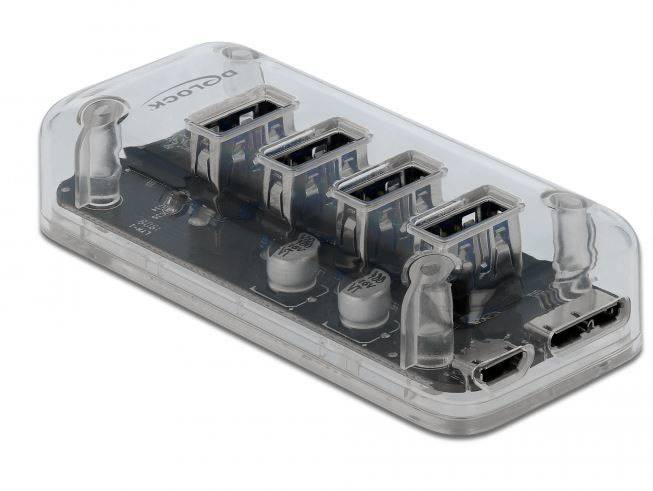 Delock 64087 USB-Hub 4 Port USB-A USB 3.2 Gen1 5 GBit/s Transparent 64087
