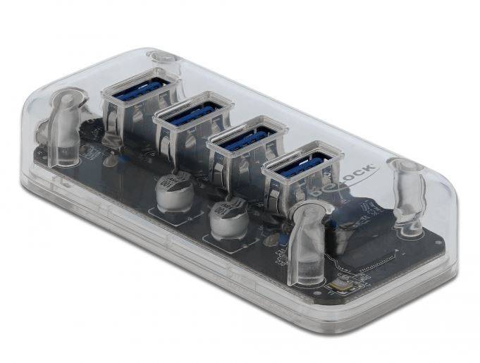 Delock 64087 USB-Hub 4 Port USB-A USB 3.2 Gen1 5 GBit/s Transparent 64087