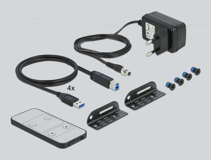Delock 11483 HDMI-Switch HDMI Tastatur, Maus, Gestensteuerung, Fernbedienung 3840 x 2160 Pixel
