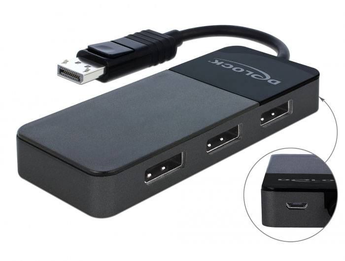 Delock 87737 DisplayPort-Splitter Schwarz
