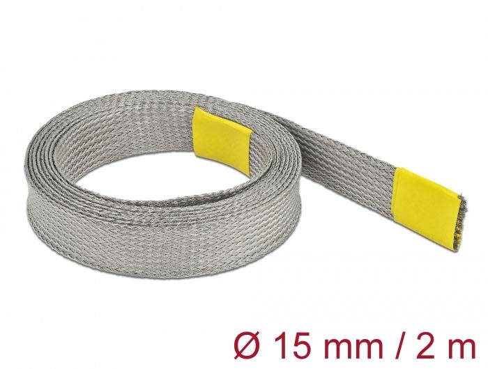 Delock 20789 20789 Geflechtschlauch Grau Kupfer 2m 1St.