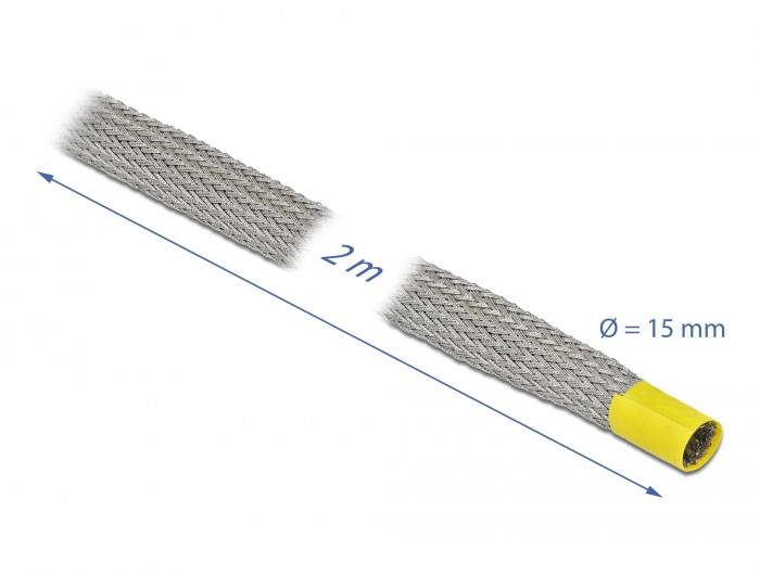 Delock 20789 20789 Geflechtschlauch Grau Kupfer 2m 1St.