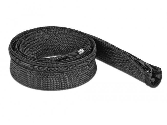 Delock 19165 19165 Geflechtschlauch Schwarz Polyester 1m 20mm (max) 1St.