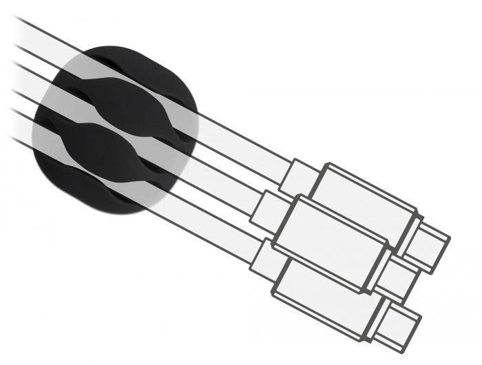 Delock Kabel-Halteclips Thermoplast Schwarz, Weiß (B x H) 35mm x 16mm 1 Set 18346