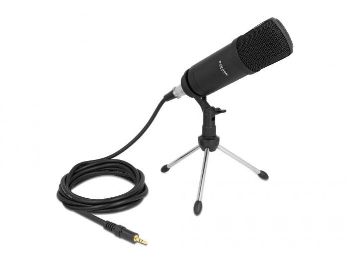 Delock 66640 Stand Gesangs-Mikrofon Übertragungsart (Details):Kabelgebunden inkl. Kabel, inkl. Stativ, Standfuß Kabelgebunden
