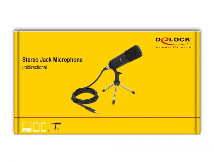 Delock 66640 Stand Gesangs-Mikrofon Übertragungsart (Details):Kabelgebunden inkl. Kabel, inkl. Stativ, Standfuß Kabelgebunden