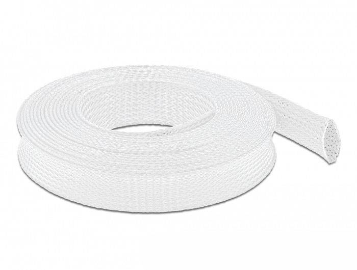 Delock 20696 20696 Geflechtschlauch Weiß Polyester 5m 1St.