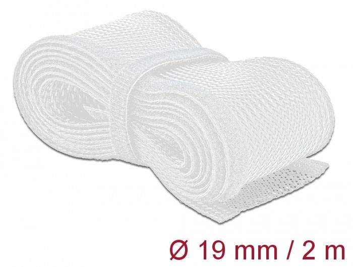 Delock 20702 20702 Geflechtschlauch Weiß Polyester 2m 12mm (max) 1St.