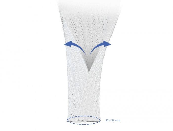 Delock 20703 20703 Geflechtschlauch Weiß Polyester 2m 20mm (max) 1St.