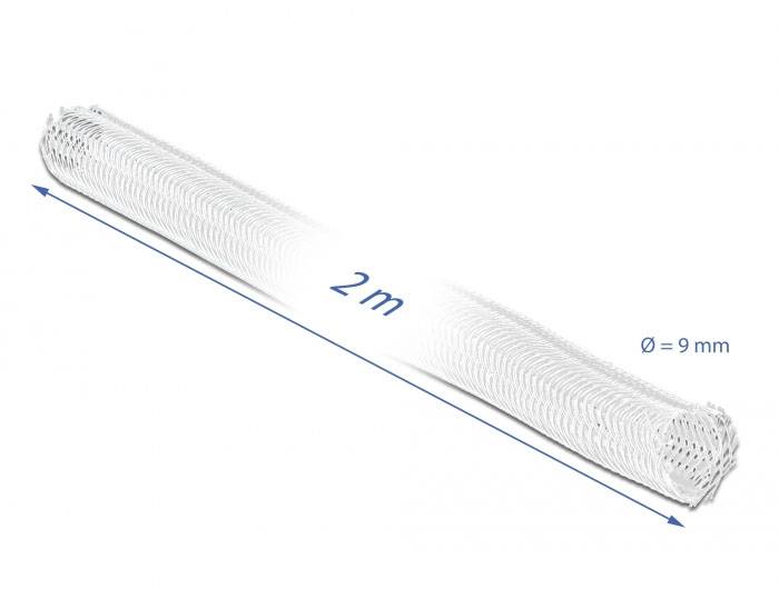 Delock 20697 20697 Geflechtschlauch Weiß Polyester 2m 10mm (max) 1St.