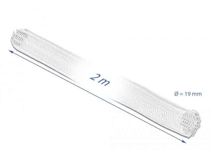 Delock 20700 20700 Geflechtschlauch Weiß Polyester 2m 20mm (max) 1St.
