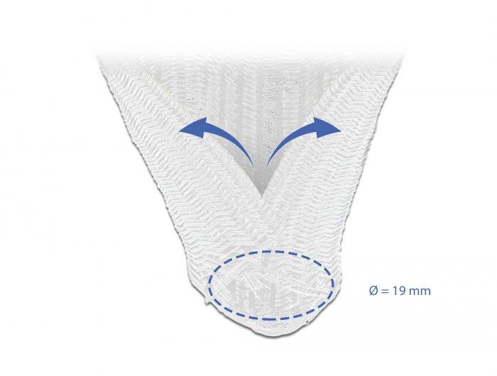 Delock 20700 20700 Geflechtschlauch Weiß Polyester 2m 20mm (max) 1St.