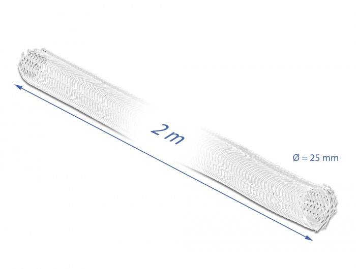 Delock 20701 20701 Geflechtschlauch Weiß Polyester 2m 26mm (max) 1St.