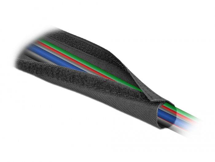 Delock Kabel-Bündelschlauch Polyester Schwarz (Ø x L) 20mm x 5m 1 St. 19190