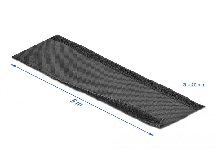 Delock Kabel-Bündelschlauch Polyester Schwarz (Ø x L) 20mm x 5m 1 St. 19190