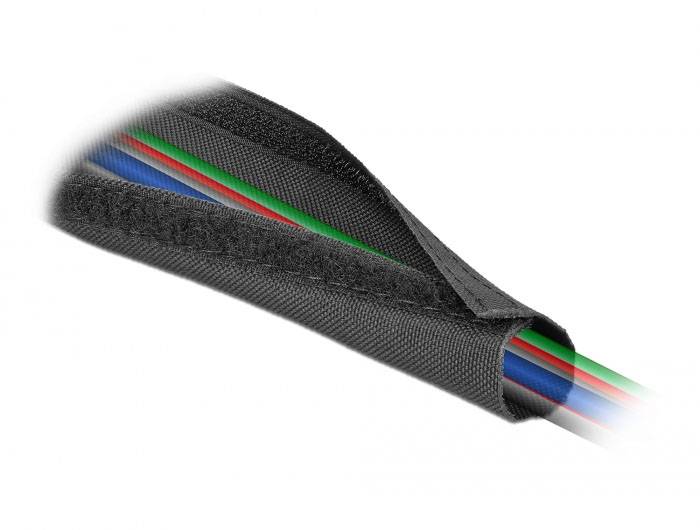 Delock Kabel-Bündelschlauch Polyester Schwarz (Ø x L) 30mm x 5m 1 St. 19191