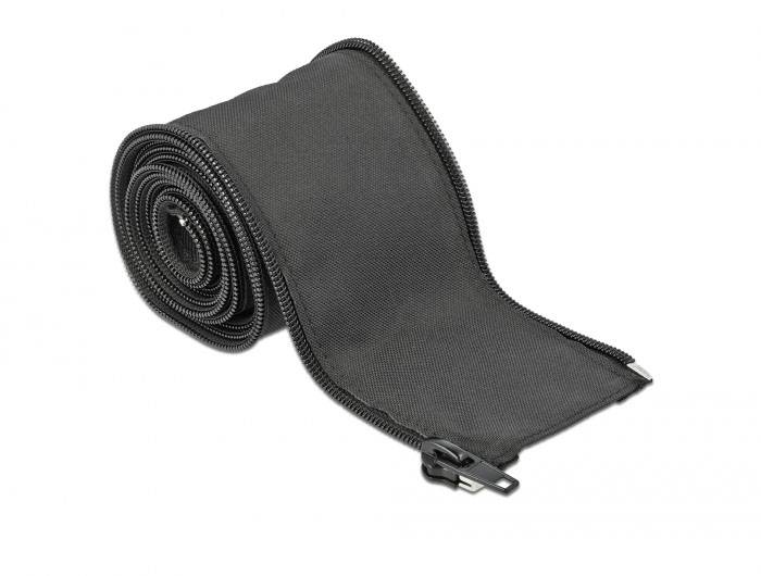 Delock Kabel-Bündelschlauch Polyester Schwarz (Ø x L) 25mm x 2m 1 St. 19219