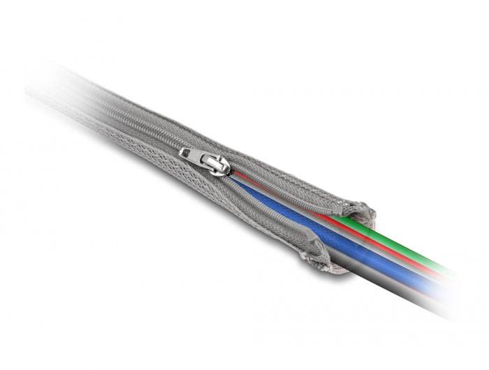 Delock 20836 20836 Geflechtschlauch Grau Polyester 3m 15mm (max) 1St.