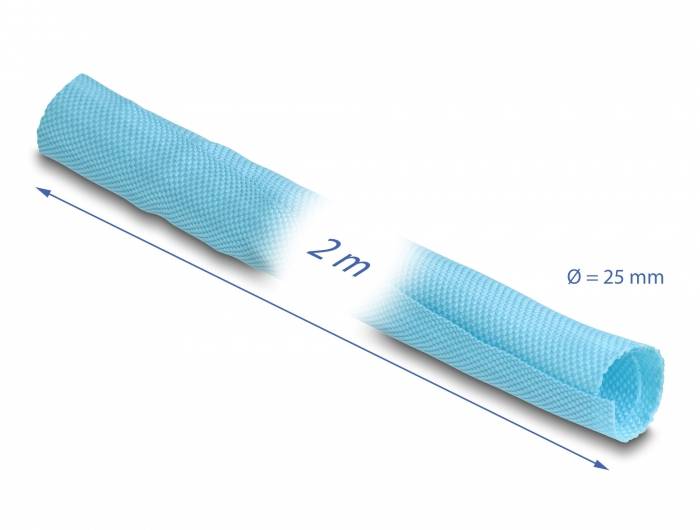 Delock Kabel-Bündelschlauch Polyester Blau (Ø x L) 25mm x 2m 1 St. 20879