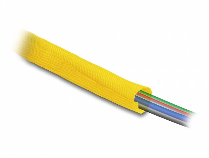 Delock Kabel-Bündelschlauch Polyester Gelb (Ø x L) 25mm x 2m 1 St. 20871