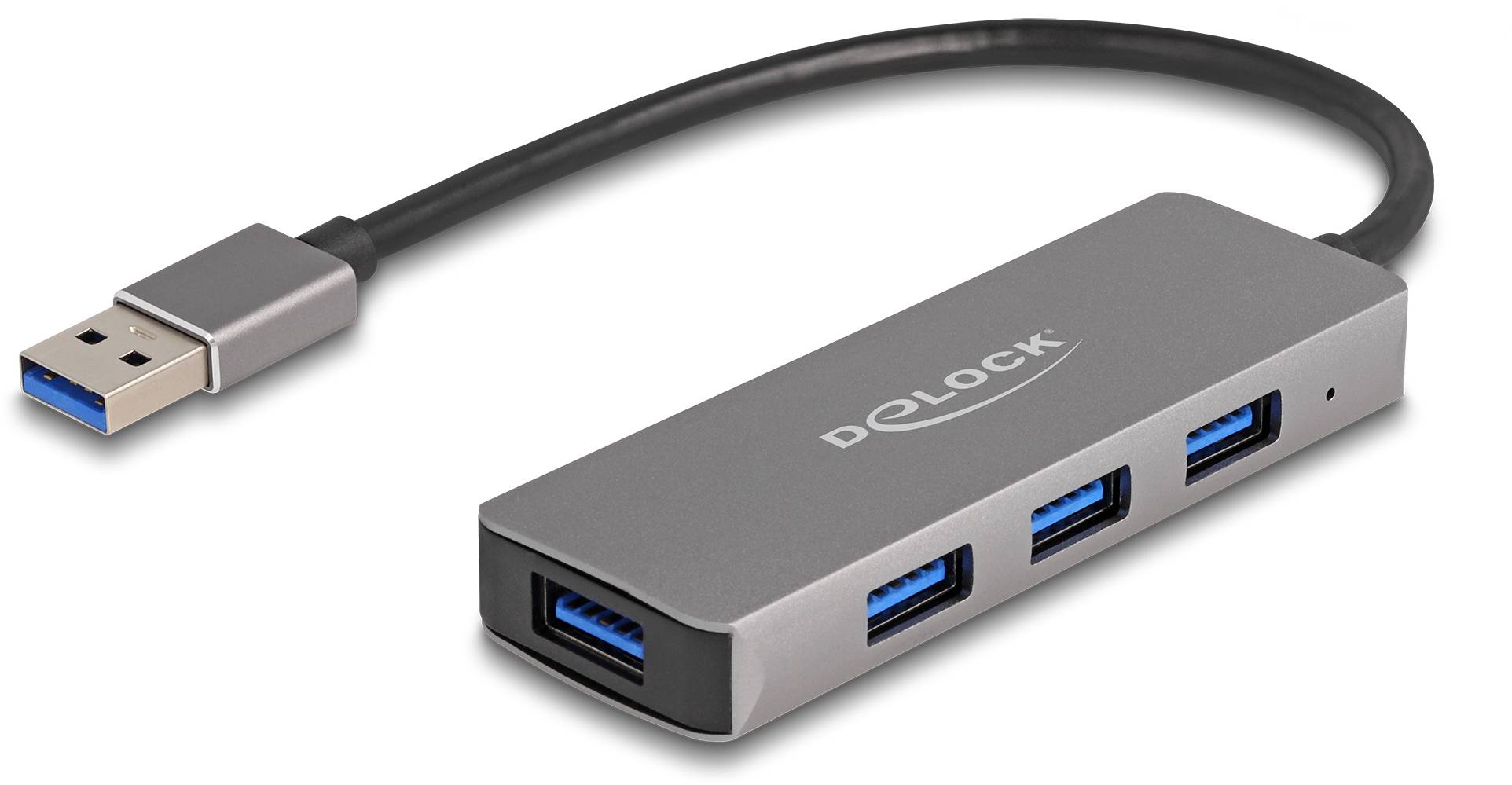 Delock 63171 USB-Hub 4 Port USB-A USB 3.1 Gen1 5 GBit/s Grau 63171