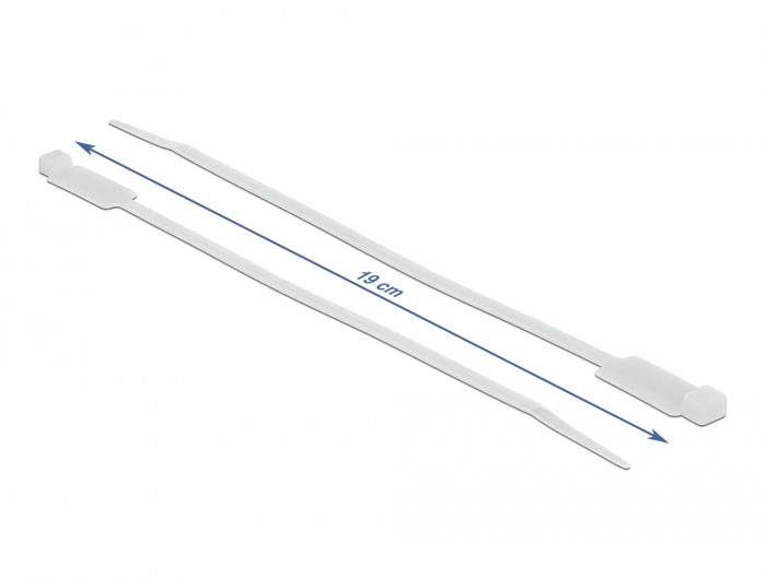 Delock 18956 Kabelbinder Weiß mit Beschriftungsfeld 10St.