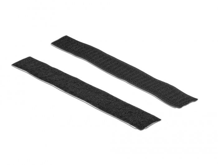 Delock 19060 Klettband zum Aufkleben (L x B) 1m x 25mm Schwarz, Weiß 1St.