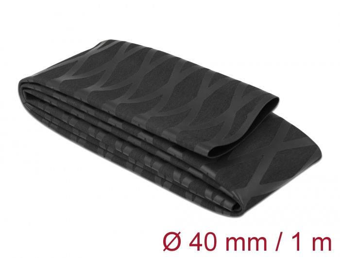 Delock 19602 Schrumpfschlauch Schwarz 40mm Schrumpfrate:2:1 1St.